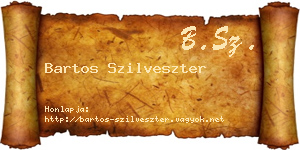 Bartos Szilveszter névjegykártya