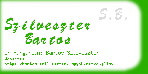 szilveszter bartos business card